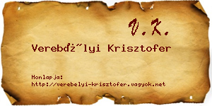 Verebélyi Krisztofer névjegykártya